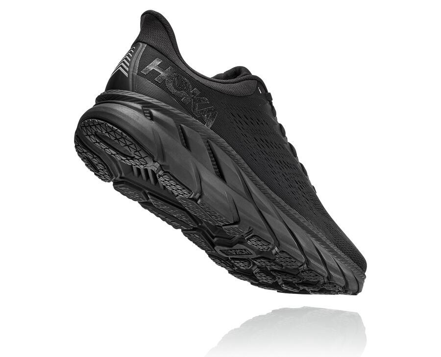 Hoka One One Mens Running Shoes - Clifton 7 - Black - BDSF14963